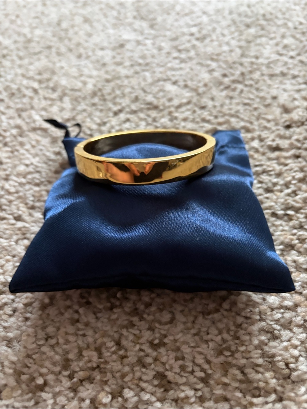 QVC Gold Tone Faceted Bangle Bracelet